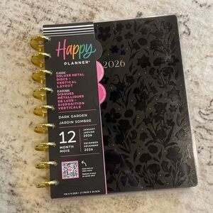 The Happy Planner 2026 Dated Black Floral Botanics Customizable Planner